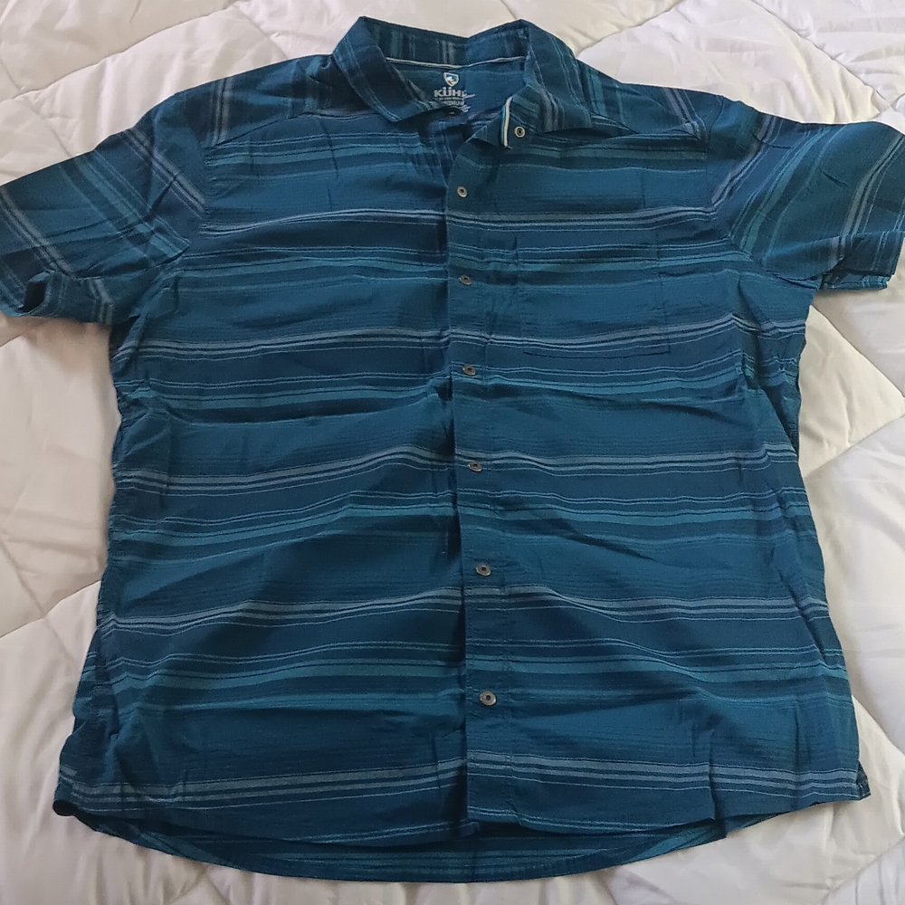 Kuhl Blue Casual Snap Down Shirt